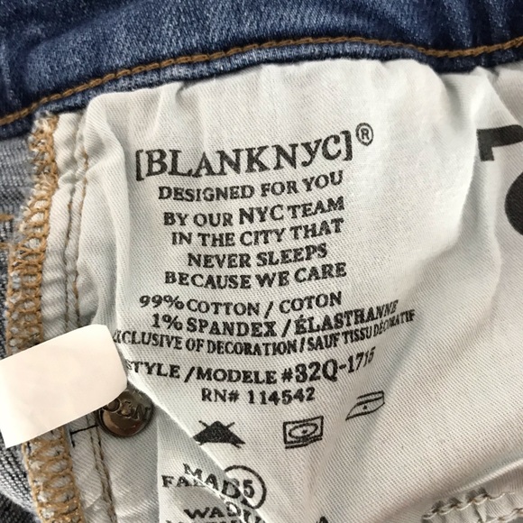 Blank NYC Embroidered Jeans Raw Hem Size 25 - Picture 11 of 14